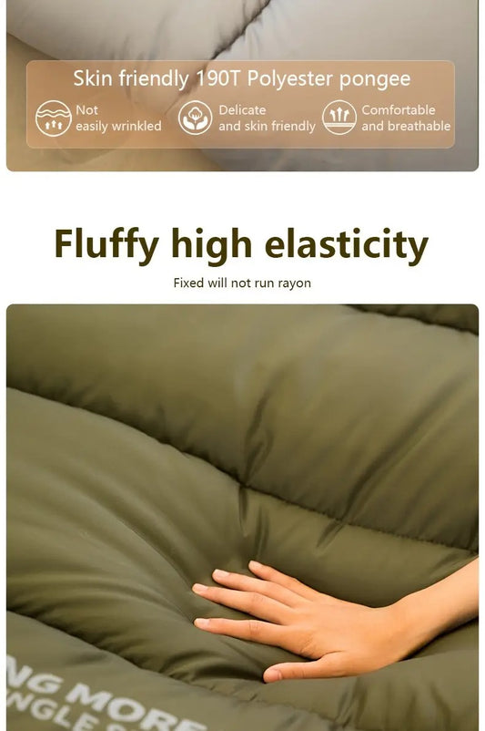 1pc envelope style sleeping bag with zip closure thickened synthetic insulation for winter camping hiking portable half length design olive green gray ideal gift for outdoor quilted comfortable sleeping _ temu Temu
